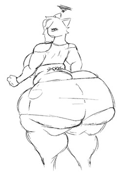 annoyed anthro back_boob back_tattoo bangs big_breasts big_butt bottomwear breasts butt clothing curvy_figure denim denim_bottomwear denim_clothing denim_shorts female hotpants huge_butt hyper hyper_butt love_handles pear-shaped_figure shorts side_swept_bangs simple_background solo standing tattoo thick_thighs three-quarter_view voluptuous voluptuous_anthro voluptuous_female wide_hipped_anthro wide_hipped_female wide_hips irregular_sharp domestic_cat felid feline felis mammal 2025 digital_drawing_(artwork) digital_media_(artwork) monochrome
