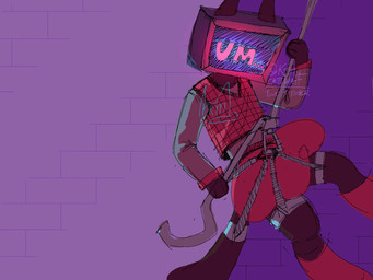 ambiguous_gender bottomwear brick brick_wall clothed clothing electronics for_a_head fully_clothed screen screen_face shirt skirt solo tail television text topwear wall_(structure) kittycatttmattt mogabyte_(kittycatttmattt) animal_humanoid cat_humanoid felid felid_humanoid feline feline_humanoid humanoid mammal mammal_humanoid object_head screen_head tv_head 4:3 artist_name digital_media_(artwork) hi_res signature