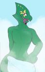 anthro looking_at_viewer male navel open_mouth pose solo steam toony towel towel_around_waist towel_only schlurpin nintendo star_fox leon_powalski chameleon flap-necked_chameleon lizard reptile scalie 2017 5:8 absurd_res hi_res