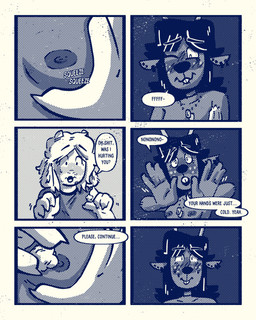 anthro blush breast_grab breasts clothed clothing dialogue duo ear_piercing ear_ring embarrassed female freckles hand_on_breast jewelry male male/female moan necklace nipples piercing ring_piercing simple_background speech_bubble text topless sexylinguini deltarune undertale undertale_(series) asriel_dreemurr dess_holiday bovid caprine deer goat mammal new_world_deer reindeer 4:5 comic digital_media_(artwork) english_text halftone hi_res monochrome
