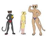 3_toes 4_fingers abs anthro areola bared_teeth biceps biped black_body black_fur black_nose black_tail blue_clothing brown_areola brown_body brown_fur brown_nipples brown_tail cheek_tuft chest_tuft clothed clothed_anthro clothed_male clothing collarbone facial_tuft feet fingers flag_clothing flag_swimwear flexing flexing_bicep food footwear fruit fur green_sclera grey_areola grey_body grey_fur grey_nipples grin group happy humanoid_feet humanoid_hands larger_male long_tail male male_anthro manly monotone_body monotone_fur multicolored_body multicolored_clothing multicolored_fur muscular muscular_anthro muscular_male navel nipples no_shading orange_nose orange_sclera pecs pineapple pink_areola pink_feet pink_hands pink_nipples pink_nose pink_tail plant plantigrade pupils quads red_clothing sandals shoes simple_background size_difference skinny skinny_anthro skinny_male small_nose smaller_male smile speedo standing sweden swedish swedish_flag swimwear tail toes trio tuft white_background white_clothing yellow_clothing skeletronic microsoft the_elder_scrolls carl_(skeletronic) clancy_(skeletronic) fan_character domestic_cat felid feline felis khajiit mammal murid murine rat rodent colored digital_drawing_(artwork) digital_media_(artwork)