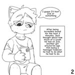 1:1 anthro black_and_white bored child comic dialogue electronics english_text felid feline hi_res male mammal monochrome phone sexykid solo speech_bubble text young young_anthro