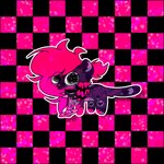 blood bodily_fluids chain checkered checkered_background collar googly_eyes hair heart_nose heart_symbol markings pattern_background pink_background pink_hair ponytail raccoon_tail simple_background sparkles spiked_collar spikes tail gem_andromeda fuchsia_(gem_andromeda) felid jaguar mammal pantherine 1:1 hi_res