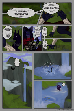 anthro bathing cliff cloud dialogue falling female first_person_view grass grumpy male plant river scared sky sound_effects text water waterfall yelling voirath help!_igtiadwalod mythology asuiir_(voirath) drakya_(voirath) muramis_(voirath) dragon mythological_creature mythological_scalie scalie trifeagon 2:3 absurd_res comic english_text hi_res