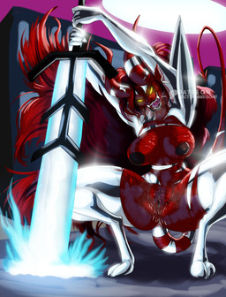 2_horns 5_fingers areola armor big_areola big_breasts breasts claws curvy_figure eyelashes female finger_claws fingers forked_tongue genitals hair hooves horn hourglass_figure huge_breasts huge_hips huge_thighs long_hair long_tail melee_weapon nipples open_mouth open_smile patreon_logo pointed_tail red_body red_hair red_skin sharp_teeth small_waist smile solo sword tail teeth text thick_thighs tongue unconvincing_armor voluptuous voluptuous_female voluptuous_humanoid vulva weapon wide_hipped_female wide_hipped_humanoid wide_hips yellow_eyes doctor_awesome marvel marvel_rivals patreon magik demon demon_humanoid horned_humanoid humanoid tailed_humanoid 2025 absurd_res artist_name digital_drawing_(artwork) digital_media_(artwork) hi_res watermark