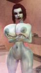 bathroom big_breasts black_lips breasts female hair hand_on_breast lips lipstick looking_at_viewer makeup nipples not_furry nude solo unknown_artist soria elf humanoid 3d_(artwork) 9:16 digital_media_(artwork) hi_res source_filmmaker_(artwork)