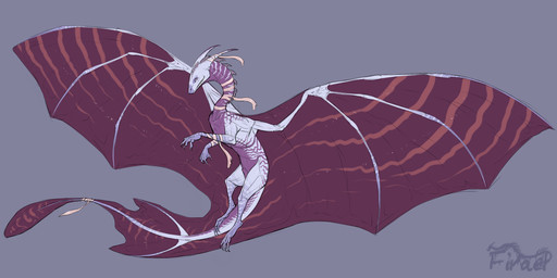 belly digitigrade feral horn male membrane_(anatomy) membranous_wings purple_belly purple_body purple_skin quadruped ribbons smooth_horn smooth_skin solo spread_wings tail white_body white_skin wings firael european_mythology mythology danai_(firael) dragon mythological_creature mythological_scalie scalie western_dragon hi_res