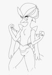 ambiguous_gender anthro bulge chest_fur clothing fluffy fur male narrowed_eyes pupils solo undressing mellow_hops nintendo pokemon avian generation_9_pokemon pokemon_(species) quaquaval hi_res monochrome