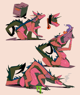 anthro appliance bath belly big_belly digestion kitchen_appliance male object_vore oven overweight solo vore water 80sarchosaur mythology dragon mythological_creature mythological_scalie scalie 2021 absurd_res hi_res