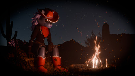 anthro boots campfire clothing cowboy_boots cowboy_hat female fingers footwear hat headgear headwear machine night on_model shoes solo western wild_west winchester_1873 anonamine five_nights_at_freddy's five_nights_at_freddy's:_secret_of_the_mimic five_nights_at_freddy's:_security_breach scottgames steel_wool_studios deadeye_roxanne roxanne_wolf animatronic canid canine canis mammal robot wolf 16:9 2025 3d_(artwork) blender_(artwork) digital_media_(artwork) hi_res widescreen