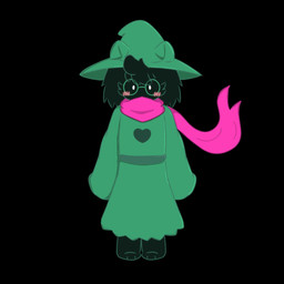 anthro black_background black_body black_fur blush clothing eyewear fur glasses looking_at_viewer male robe scarf simple_background solo yuyuawa deltarune undertale_(series) ralsei bovid caprine darkner goat mammal 1:1