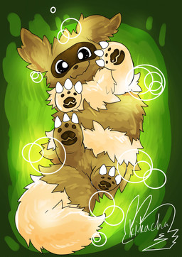 brown_body brown_fur claws cute_fangs fangs feral fur looking_at_viewer lying pawpads paws solo striped_body striped_fur stripes teeth kikachu nintendo pokemon canid generation_3_pokemon mammal pokemon_(species) zigzagoon 2020 absurd_res hi_res