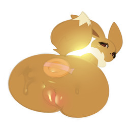 ambiguous_form anal anal_penetration big_butt blush bodily_fluids body_blush brown_butt brown_ears brown_eyes brown_face brown_head brown_tail brown_torso bubble_butt butt butt_focus dipstick_tail eyelashes female genitals looking_at_viewer looking_back looking_back_at_viewer markings monotone_background neck_tuft nude nude_female object_in_ass penetration pink_vulva raised_tail sex_toy sex_toy_in_ass sex_toy_insertion simple_background solo sweat sweaty_butt tail tail_markings tan_tail_tip thick_eyelashes tuft vulva vulva_blush white_background cc034771 nintendo pokemon eevee generation_1_pokemon pokemon_(species) 1:1 colored digital_media_(artwork) hi_res