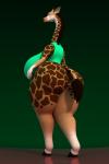 anthro big_breasts big_butt breasts butt clothed clothing female fur hair huge_breasts hyper hyper_breasts simple_background smile solo standing wide_hips anthroanim kenja_giraffe giraffe giraffid mammal 2016 2:3 3d_(artwork) digital_media_(artwork) hi_res