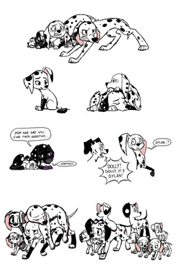 black_body black_ears black_fur black_nose black_spots dirty disability female floppy_ears freckled_face freckles fur group heterochromatic_ears leg_markings male markings missing_all_legs purple_paws purple_spots socks_(marking) speech_bubble spots white_body white_fur white_spots young patrona 101_dalmatian_street 101_dalmatians disney d.j._(101_dalmatians) da_vinci_(101_dalmatians) dallas_(101_dalmatians) dante_(101_dalmatians) dawkins_(101_dalmatians) deepak_(101_dalmatians) deja_vu_(101_dalmatians) delgado_(101_dalmatians) destiny_(101_dalmatians) dolly_(101_dalmatians) dorothy_(101_dalmatians) dylan_(101_dalmatians) triple_d_(101_dalmatians) canid canine canis dalmatian domestic_dog mammal hi_res