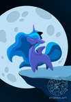 crown female feral headgear horn long_mane moon night solo spread_wings wings stirren friendship_is_magic hasbro my_little_pony mythology princess_luna_(mlp) equid equine horse mammal mythological_creature mythological_equine pony winged_unicorn black_and_blue hi_res monochrome