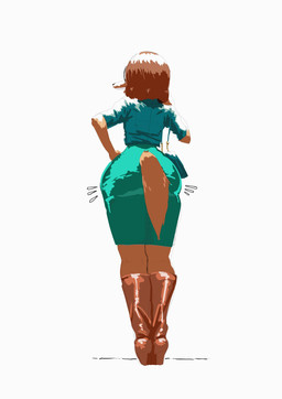anthro big_butt black_nose blue_clothing blue_topwear boots bottomwear brown_body brown_boots brown_clothing brown_footwear brown_fur brown_hair butt clothed clothing female footwear fur green_bottomwear green_clothing green_skirt hair hand_on_hip high_heeled_boots high_heels knee_boots knee_highs legwear long_snout purse rear_view shoes short_hair simple_background skirt snout solo tail thick_thighs topwear white_background wide_hips unfunnybill illumination_entertainment sing_(movie) suki_lane canid canine canis domestic_dog hunting_dog mammal saluki sighthound absurd_res hi_res