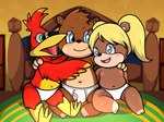 anthro baby bulge clothed clothing cuddling female group inside loli male nipples panties shota sitting slightly_chubby topless trio underwear young young_anthro anonymous_artist banjo-kazooie rareware banjo_(banjo-kazooie) kazooie tooty avian bear bird breegull mammal absurd_res hi_res brother_(lore) brother_and_sister_(lore) sibling_(lore) sister_(lore)