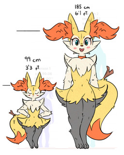 3_fingers 3_toes ambiguous_anthro ambiguous_gender anthro arm_tuft big_tail biped blue_eyes blush blush_lines chart cheek_tuft chest_tuft choker digitigrade dipstick_tail duo envy eyelashes eyes_closed facial_tuft featureless_crotch feet fingers flat_chested fluffy fluffy_tail front_view fur grey_body grey_fur hands_on_hips height_chart hip_tuft inner_ear_fluff jewelry looking_at_viewer markings multicolored_body multicolored_fur navel necklace nude_ambiguous nude_anthro object_in_tail open_mouth open_smile orange_body orange_choker orange_fur orange_inner_ear_fluff orange_jewelry orange_necklace orange_tail_tip paws shoulder_tuft simple_background size_difference smile standing stick stick_in_tail tail tail_markings textured toes tongue tuft two_tone_tail white_background white_body white_fur yellow_body yellow_fur yellow_tail se1t nintendo pokemon braixen canid generation_6_pokemon mammal pokemon_(species) 2026 4:5 absurd_res colored digital_drawing_(artwork) digital_media_(artwork) flat_colors hi_res