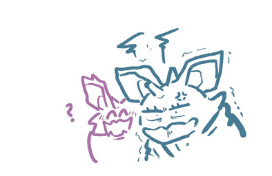 ambiguous_gender angry anthro blush cross-popping_vein dot_pupils duo front_view head_horn horn husband_and_wife looking_at_viewer married_couple mouth_closed question_mark shaking simple_background smile smiling_at_viewer tremble_lines trembling white_background ryeono_kemo nintendo pokemon generation_1_pokemon nidoking nidoqueen pokemon_(species) 2026 bust_portrait digital_drawing_(artwork) digital_media_(artwork) portrait sketch female_(lore) male_(lore)