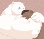 anthro blush brown_body brown_fur duo fur hug humanoid_hands male male/male overweight overweight_male scar white_body white_fur 00makumakuma00 kumao sdorica crushfang_(sdorica_sunset) dagger_(sdorica_sunset) bear mammal polar_bear ursine 2019