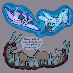 antennae_(anatomy) anthro blue_blush blue_insides blue_internal blush bodily_fluids breasts cum erection female fur genital_fluids genitals group gynomorph gynomorph/male holding_belly internal intersex intersex/male leaking_cum male male/female multi_limb multiple_prey nude open_mouth penis tail tapering_penis text trio unusual_anatomy unusual_insides vore vulva cupoflavender bubblegum_(taylore) lavender_(cupoflavender) arthropod centipede lagomorph leporid mammal myriapod rabbit 1:1 digital_media_(artwork) hi_res trans_(lore) trans_woman_(lore)