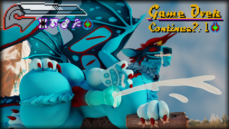 animal_genitalia animal_penis balls big_balls big_penis black_border bodily_fluids border cock_vore cum cum_on_face equine_genitalia equine_penis feet flared_penis foot_on_balls game_over gameplay_mechanics genital_fluids genitals gui health_bar huge_balls huge_penis hybrid_genitalia hybrid_penis hyper hyper_balls hyper_genitalia knot knotted_equine_penis knotted_penis male medial_ring orgasm penile penis size_difference videogame_ui vore wings ithanias_(artist) mythology haloren dragon felkin mythological_creature mythological_scalie scalie 16:9 3d_(artwork) absurd_res digital_media_(artwork) hi_res widescreen