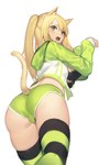 blonde_hair breasts butt clothed clothing female hair hoodie looking_back rear_view simple_background solo topwear white_background jam_(nandade) animal_humanoid cat_humanoid felid felid_humanoid feline feline_humanoid humanoid mammal mammal_humanoid 3:5 absurd_res hi_res