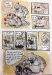 animatronic bear comic dialogue duo english_text five_nights_at_freddy's five_nights_at_freddy's_3 golden_freddy_(fnaf) gore hi_res lagomorph machine male mammal robot scottgames springtrap_(fnaf) text uniparasite