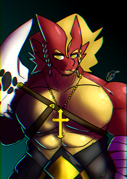 anthro barbarian beads bone male missing_arm muscular muscular_male prayer_beads rosary skull solo wheat varix mythology dragon lizard mythological_creature mythological_scalie reptile scalie absurd_res half-length_portrait hi_res portrait