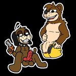 anthro duo genitals male male/male penis presenting presenting_penis zoryxwashere banjo-kazooie duck_hunt nintendo rareware banjo_(banjo-kazooie) duck_hunt_dog bear canid canine canis domestic_dog mammal 1:1 alpha_channel hi_res