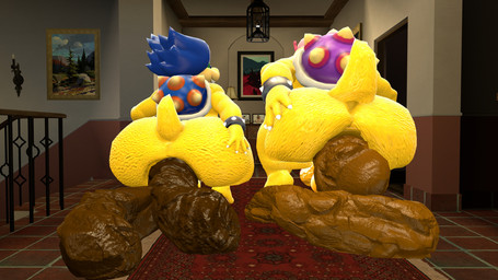 anthro anus big_butt butt carpet crouching duo excessive_feces feces group_poop hallway hand_on_butt huge_butt hyper hyper_butt looking_at_viewer looking_back male nude overweight pooping pooping_on_floor pooping_together rear_view scatplay slightly_chubby slightly_chubby_anthro slightly_chubby_male solo spread_anus spread_butt spreading squatting_pose thick_thighs wide_hips kanebrentkoopa tecbuttlovefa mario_bros mythology nintendo koopaling ludwig_von_koopa roy_koopa dragon koopa mythological_creature mythological_scalie reptile scalie 16:9 3d_(artwork) digital_media_(artwork) hi_res source_filmmaker_(artwork) widescreen sibling_(lore)