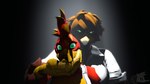 anthro blonde_hair brown_body brown_fur brown_hair clothed clothing covered_mouth duo female fur green_eyes hair hand_on_face holding_another looking_at_viewer male meme_pose red_body red_fur red_hair scared scared_expression scared_face serious serious_face shirt standing standing_behind topwear vincent_(cooler) juicyducksfm petruz_(modeler) warfaremachine_(modeler) banjo-kazooie rareware bird_(petruz) fan_character kazooie warfare_kazooie accipitrid accipitriform avian bird breegull eagle 16:9 3d_(artwork) digital_media_(artwork) hi_res meme source_filmmaker_(artwork) widescreen