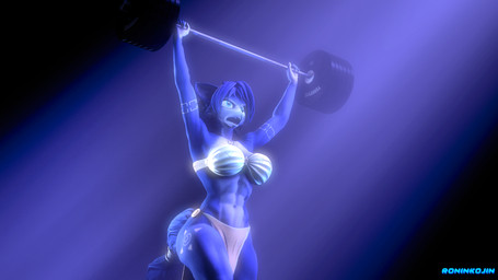 5_fingers abs abstract_background anthro bandeau barbell blue_body blue_fur blue_hair bottomwear breasts clothed clothing exercise female fingers fluffy fluffy_tail fur hair loincloth long_tail multicolored_body multicolored_fur muscular muscular_anthro muscular_female open_mouth short_hair skimpy solo tail tattoo teal_eyes text topwear tribal tribal_clothing tribal_tattoo two_tone_body two_tone_fur weightlifting white_body white_fur workout roninkojin warfaremachine_(modeler) nintendo star_fox krystal_(star_fox) warfare_krystal canid canine fox mammal 16:9 2024 3d_(artwork) artist_name digital_media_(artwork) hi_res source_filmmaker_(artwork) watermark widescreen