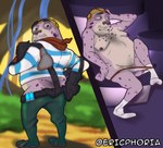 anthro arm_hair ass_out body_hair butt_hair chest_hair clothing dirty dirty_clothing dirty_socks elderly footwear hairy happy_trail looking_back male pencil_mustache pronto_(slugterra) pubes short slightly_chubby socks solo underwear undressing ericphoria slugterra eulipotyphlan mammal mole_(animal)