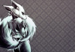 anthro biped brooding butt female nude solo standing tail falvie canid canine fox mammal digital_media_(artwork) monochrome