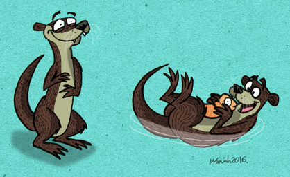 3_fingers 3_toes ambiguous_gender biped bipedal_feral black_nose brown_body brown_fur claws digitigrade duo fangs feet feral finger_claws fingers floating_eyebrows fur glance looking_at_viewer multicolored_body multicolored_fur open_mouth paws raised_tail shadow simple_background smile smiling_at_viewer solo style_emulation swimming tail tan_body tan_fur teal_background teeth toe_claws toes toony two_tone_body two_tone_fur water whisker_spots whiskers keenfox amazing_animals fish mammal marine mustelid otter 2016 colored dated shaded signature