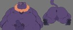 anthro anus backsack balls belly big_belly butt erection genitals male moobs navel nipples overweight overweight_male penis simple_background solo smut_leo deltarune undertale_(series) seam_(deltarune) felid mammal 2024 hi_res