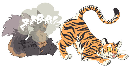 ambiguous_gender anthro big_butt butt dipstick_tail duo enjoying_farts fart fart_cloud fart_fetish fart_sniffing farting_on_another farting_on_face feral fur hair markings masturbation nude open_mouth pawpads paws raised_tail simple_background sniffing tail tail_markings text tongue tongue_out white_background kibblekritterz korwin felid mammal pantherine tiger hi_res