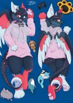 anthro claws clothing collar collar_tag controller controller_on_bed dakimakura detailed_background duo eevee_plushie feathered_wings feathers fluffy fur hair heterochromia hoodie horn male male/male multicolored_body multicolored_ears multicolored_fur multicolored_hair multicolored_tail multicolored_wings pawpads paws pillow plushie solo tail topwear wings nid15 ikea mythology nintendo pokemon blahaj sparky_(eeveekyu) angel_dragon domestic_cat dragon eevee eeveelution felid feline felis generation_1_pokemon hybrid mammal mythological_creature mythological_scalie pokemon_(species) scalie vaporeon absurd_res dakimakura_design hi_res huge_filesize watermark