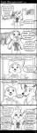 anthro canid canine clothed clothing comic dialogue disney english_text female fox greeting hi_res hyenatig_(artist) judy_hopps lagomorph leporid long_ears male mammal monochrome rabbit simple_background speech_bubble text zootopia