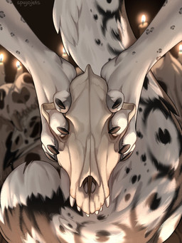 Rating: s
ID: 5611157
Date: 2025-05-31 08:33:05 -0400
Status: active
Score: 97
2025 3:4 ambiguous_gender anthro bone candle candlelight canid canine canine_skull canis claws coyote digital_media_(artwork) feet felid firelight foot_focus fur hi_res holding_object inside kupa_(susiekyuu) light lit_candle macabre mammal markings pantherine paws ritual skull snow_leopard solo spots spotted_body spotted_fur spuydjeks symmetry tail white_body white_fur post #5611157