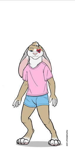 5_fingers anthro biped clothing digitigrade fingers looking_at_viewer male no_shading paws shirt simple_background solo standing t-shirt text topwear underwear white_background year thathornycat hare lagomorph leporid mammal rabbit 2021 artist_name dated digital_drawing_(artwork) digital_media_(artwork) flat_colors hi_res letterbox
