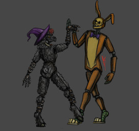 accessory analog_horror anthro black_body black_face black_fur bow_ribbon breasts buckteeth clothing collar dancing duo featureless_breasts featureless_crotch female flower flower_in_hair fur hair hair_accessory hat headgear headwear holidays hollow_eyes hooves horn horror_(theme) machine male male/female metal orange_body plant romantic romantic_couple rust spider_lily spider_lily_(lycoris) spiked_collar spikes teeth witch_hat yellow_eyes erkellam halloween the_walten_files lorenzo_waterman_(the_walten_files) pumpkin_rabbit rachel_waterman_(the_walten_files) sheep_witch_(twf) animatronic bovid caprine lagomorph leporid mammal rabbit robot sheep absurd_res hi_res