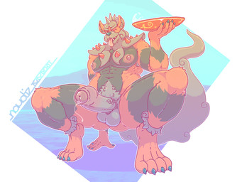 abs anthro anthrofied armpit_hair balls big_glans big_penis bodily_fluids body_hair bowl container crouching erection fluffy fluffy_tail foreskin genital_fluids genitals glans glistening glistening_genitalia glistening_glans glistening_penis holding_object humanoid_genitalia humanoid_penis leaking_precum low-angle_view male muscular muscular_male nipples nude open_mouth partially_retracted_foreskin pecs penis pokemorph precum pubes solo spikes tail tongue tongue_out vein veiny_penis naudiz_(artist) nintendo pokemon flereous generation_8_pokemon hisuian_arcanine hisuian_form pokemon_(species) regional_form_(pokemon) 4:3 absurd_res hi_res