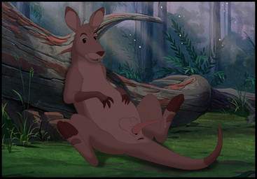 anatomically_correct animal_genitalia animal_penis anus balls balls_above_penis bodily_fluids brown_body brown_fur erection feral fur genital_fluids genitals male marsupial_penis penis precum solo tapering_penis kaion disney the_rescuers_(disney) the_rescuers_down_under red_(the_rescuers) kangaroo macropod mammal marsupial hi_res shaded