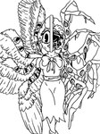 bone bottomwear bow_ribbon bow_tie clothing damaged feathers female hair half_face multi_eye multi_wing notched_wings pie_cut_eyes skeleton skirt solo spread_wings wings crazy_8_animations bendy_and_the_dark_revival bendy_and_the_ink_machine alice_angel angel angel_humanoid biblically_accurate_angel humanoid hi_res monochrome