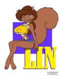 2002 anthro big_breasts bottomwear breasts brown_eyes brown_hair clothing denim denim_clothing doug_winger erect_nipples female hair looking_at_viewer mammal midriff nipple_outline nipples rodent sciurid shorts solo tree_squirrel under_boob