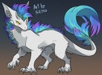 claws feral fluffy fur horn multicolored_body multicolored_fur solo tail white_body white_fur yellow_eyes blitzdrachin conditional_dnp mythology alice_(stinkvali) dragon furred_dragon furred_scalie mythological_creature mythological_scalie scalie