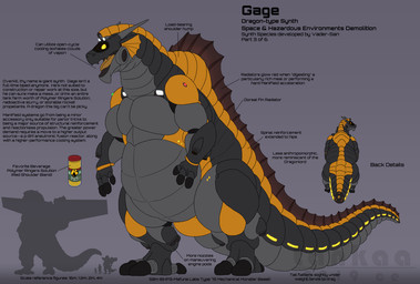 anthro machine macro male mecha space spacesuit synthetic tail text tankaakumawani european_mythology mythology gage_(spherical-wolf) android dragon kobold mythological_creature mythological_scalie robot scalie synth_(vader-san) western_dragon 2019 english_text